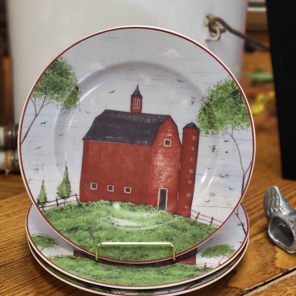 Warren Kimble Collectible Barn Plates Set of 4 Farmhouse Decor Decorative Plates - Picture 4 of 7